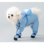 가방이 강아지 산책 우비 레인코트 신발일체형 S