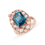 도로시 도로시 도로시 블루밍 런던블루토파즈 사파이어 반지 총 8CT