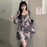 셀러허브 여성트랜드패션 여성 러블리한 디자인 주름 패턴 미니 원피스 OPC014
