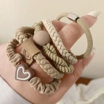 데일리 포인트 꽈배기 머리끈 5종 세트 고탄력 헤어끈