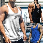 남자 헬창 깊이 파인 나시티 민소매 짐웨어 헬스옷