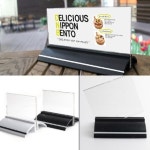 양면 T자꽂이 90x50 POP 안내판 아크릴 타원받침꽂이 90x50