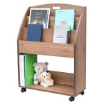 이동식4단잡지대60 전면책꽂이 카달록 전단지 꽂이 엔틱