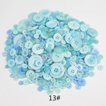 600 pcs 2 4 둥근 플라 단추 파란 시리즈 혼합 색깔 수지 단추 의류 부속품 DIY