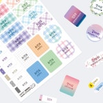 영인터내셔널 해피네임스티커 캐릭터 작가 콜라보 방수 컬러네임스티커 혼합형 중형 초소형 신학기필수품 45 땡글빵글 컬러풀모자땡글 01... 