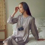 비너스 비너스 광주 여성 하운드투스 잔꽃 나염 실내복 가운 VGN4373