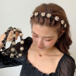 큐빅 집게머리띠 여자 벼머리 앞머리고정 헤어밴드