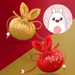 토끼 모양 향낭 미니 복주머니 황금색 방향 소품 한복주머니 파우치 추석 장식 설날