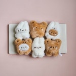팜과 타르트 6종 폭닥폭닥 귀여운 미니인형키링 동물 인형 키링 에어팟 갤럭시버즈 키링 곰돌이 토끼 인형 이니셜 커플 우정키링 1개