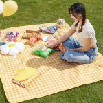 3컬러 피크닉돗자리 휴대용 손잡이 양면방수매트 감성 그린