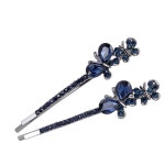 우아한 큐빅 헤어핀 2p X2개 올림머리 포인트핀