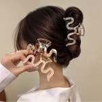 물결무늬 반묶음 자개 머리집게 헤어찝게 집게핀 삔