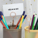 집게 메모 꽂이 원형 로즈골드