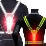 신호수조끼 안전 야광반도 공사장 바이크 반사띠 4LED 그린