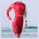 엠씨엔 MECENAT 하이웨스트 래쉬가드 5부 워터레깅스 세트 워터파크수영복 패션코디 실내수영장수영복 수영장용품 S L