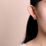하트 원석 청금석 홍마노 청옥 백옥 S925상감 귀걸이