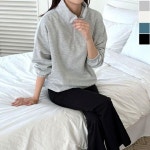 여자 반집업 에어 맨투맨 1P 간절기 아노락 티셔츠