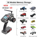 라디오링크 RC 라디오 송신기 자이로 수신기 V3 2 4G 7 채널 R7FG 차량 보트용 업그레이드 리모컨 RC6GS