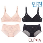 크리비아 노와이어 인견 레이스 풀컵 무빙브라팬티2종 CLB1797 80B-95