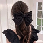 새틴 왕 리본 핀 머리핀 청담룩