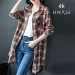 HWASE 77까지 체크포켓롱블라우스 HB3FBL011C