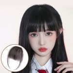 핑크비올라 네츄럴 인모 100 여성 앞머리 뱅 부분 가발 헤어피스