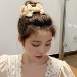 여성 고급스럽고 리본 데일리 당고머리 집게핀