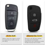 KEYYOU-실리콘 자동차 키 케이스 플립 오토 키 커버 액세서리 아우디 Sline A3 A5 Q3 Q5 A6 C5 C6 A4 B6 B7 B8 TT 80 S6