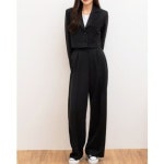 여자크롭자켓밴딩와이드슬랙스세트 슬랙스세트