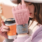 겨울 니트 여성장갑 벙어리 반장갑 스마트폰 터치장갑