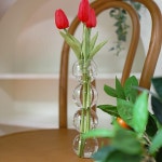 버블 유리 화병- 클리어 S