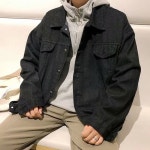 남성 캐주얼 청자켓 학생 데님 아우터 흑청 자켓