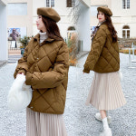 하이넥 퀄팅 누빔 레이어드 집업 여성 숏 패딩 점퍼 겨울