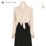 예쎄 브이넥 타이 롱슬리브 블라우스 S3FBL008A