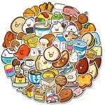 음식 노트북 캐리어 방수 스티커 50장 세트