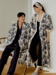 커플 로코코 선염면 러플 데일리 로브가운 세안밴드