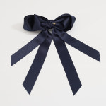 네이비 롱리본 반묶음 머리핀 골프 헤어핀