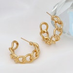 골드필드 볼딩체인 링 귀걸이