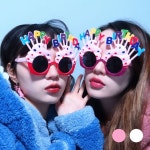 파티 컵 케이크 안경 해피벌스데이 생일 선글라스 01케이크안경-핑크