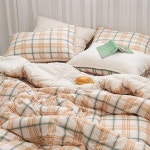 마드라스 체크 이불베개세트 Q 허니치즈 간절기 침구 이불베개세트Q