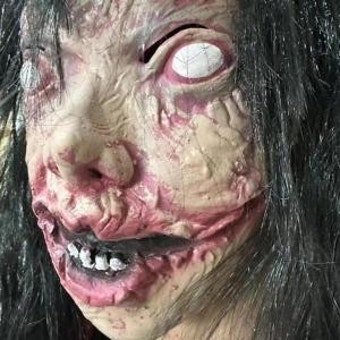 할로윈 좀비 헤드기어 현실적인 검은 머리 유령의 흰 눈