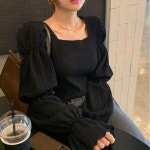 소매퍼프 데일리 블라우스 긴팔 팔뚝살 커버 하객룩