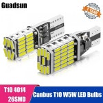 고출력 4014 자동차 LED 전구 오류 내부 돔 조명 자동 너비 독서등 흰색 호박색 12V T10 26SMD