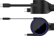 아이코모스 듀얼 릴타입 100W 초고속 차량용 충전기 C타입 8핀