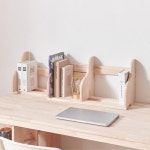 책상위 간편 고무나무 원목 확장형 책꽂이 대 감성 미니