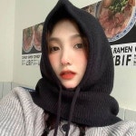 니트바라클라바 겨울넥워머 페이크 후드모자 털 비니