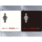 WOMEN TOILET 왼쪽화살표1 부착형 사각안내판 알림판