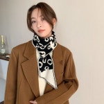 여성 니트 목도리 겨울 머플러 겨울 넥워머 체크블랙