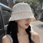 구름 버킷햇 얇은 퀄팅 링클 엠보 벙거지 봄 여름 모자