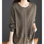 스윗트리 가을 니트배색 롱 티셔츠 j0371